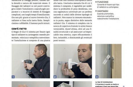 G-MAGIC - Sistema per il fissaggio di radiatori su lastra di cartongesso